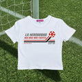 La Hermandad Nos Hace Más Fuertes LPC Soccer Cropped Baby Tee